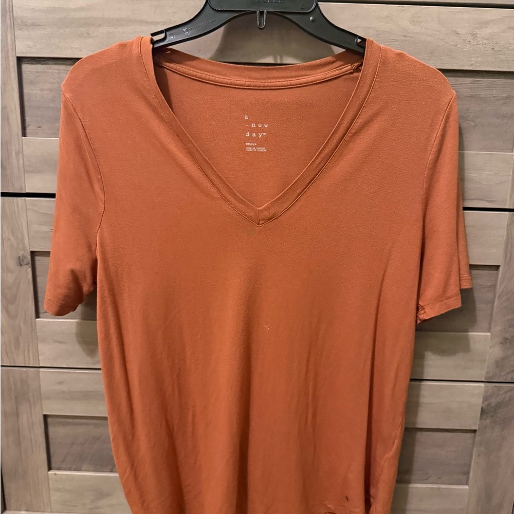 A New Day Rust V-Neck Top